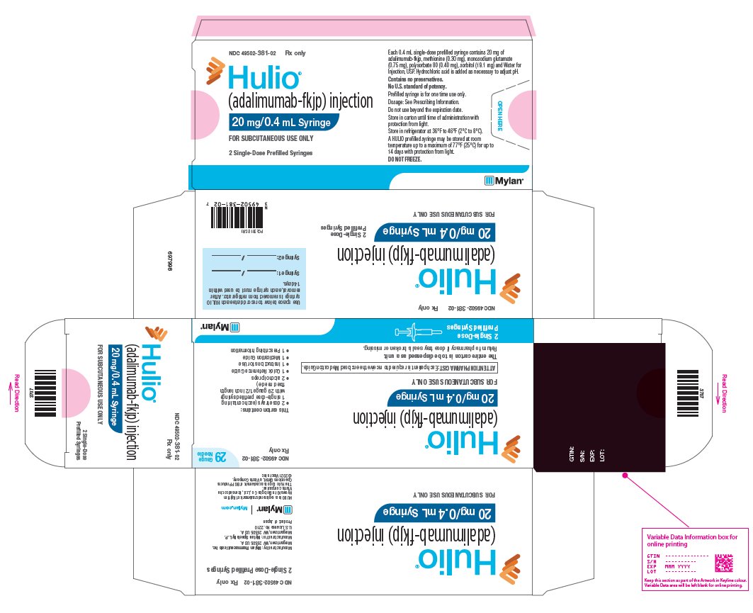 HULIO Prefilled Syringe Carton - 20 mg/0.4 mL