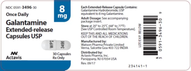 Galantamine Extended-Release Capsules USP 8 mg, 30s Label