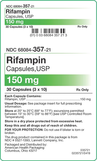 150 mg Rifampin Capsules Carton
