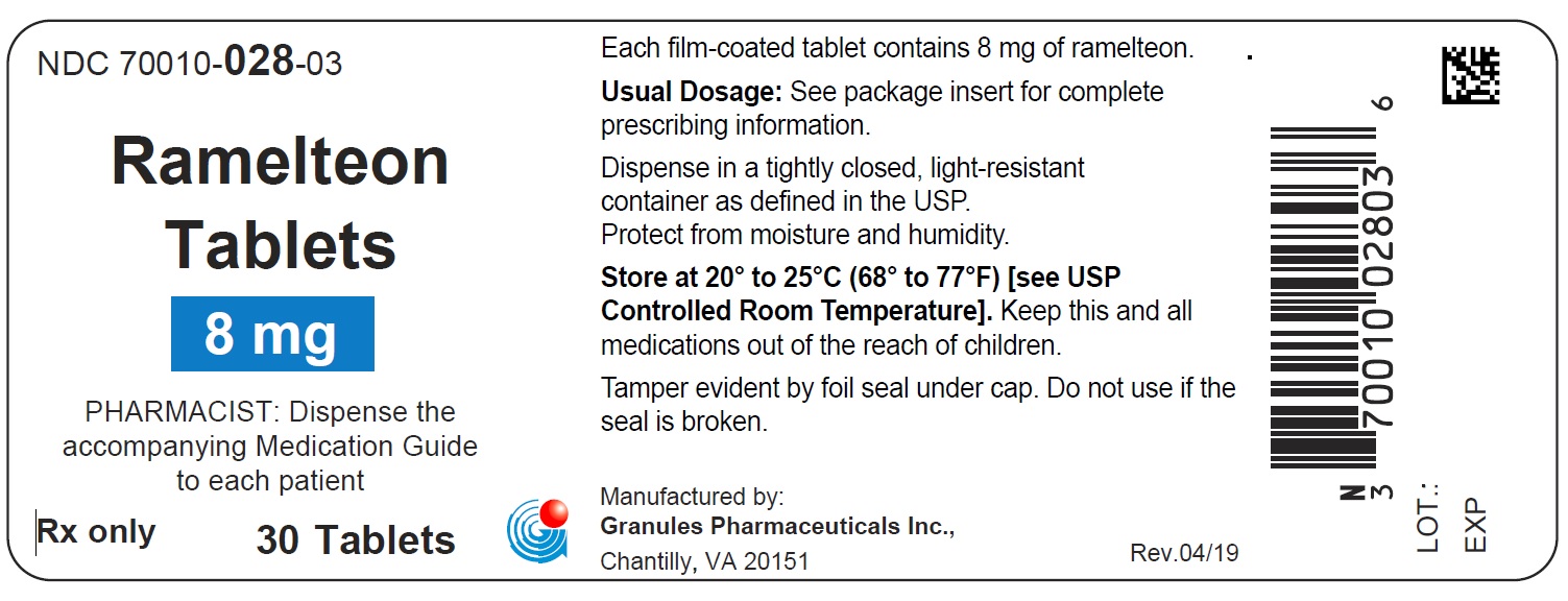 Ramelteon by Granules Pharmaceuticals Inc. RAMELTEON tablet