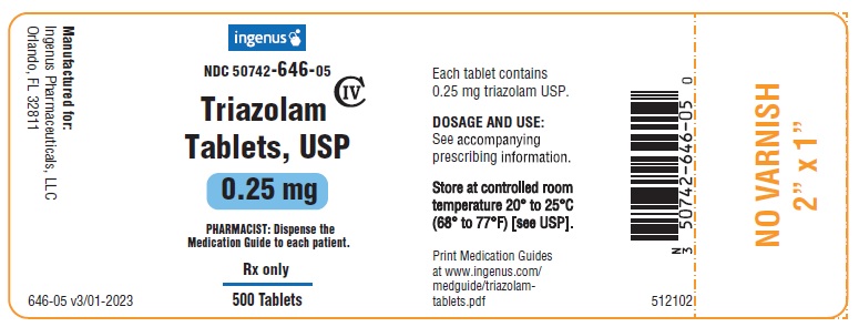 0.25 mg 500 Tablets - Label