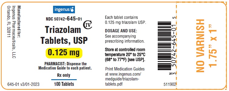 0.125 mg 100 Tablets - Label