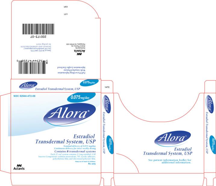 PRINCIPAL DISPLAY PANEL
Alora® Estradiol Transdermal System, USP
NDC: <a href=/NDC/52544-884-08>52544-884-08</a>
Carton of 8 systems 0.025 mg/day