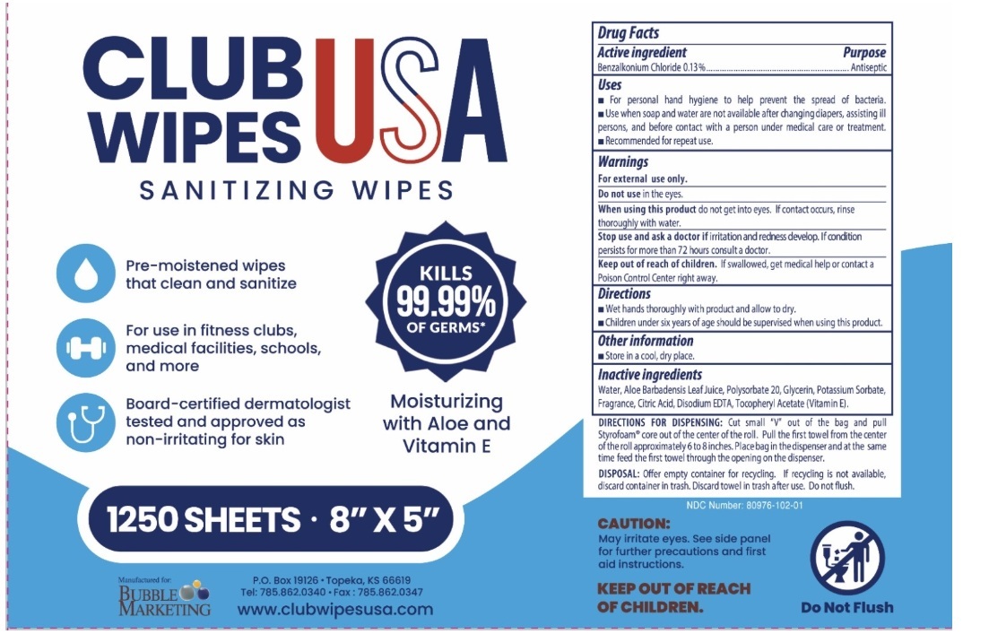 CLUB WIPES USA SANITIZING WIPES