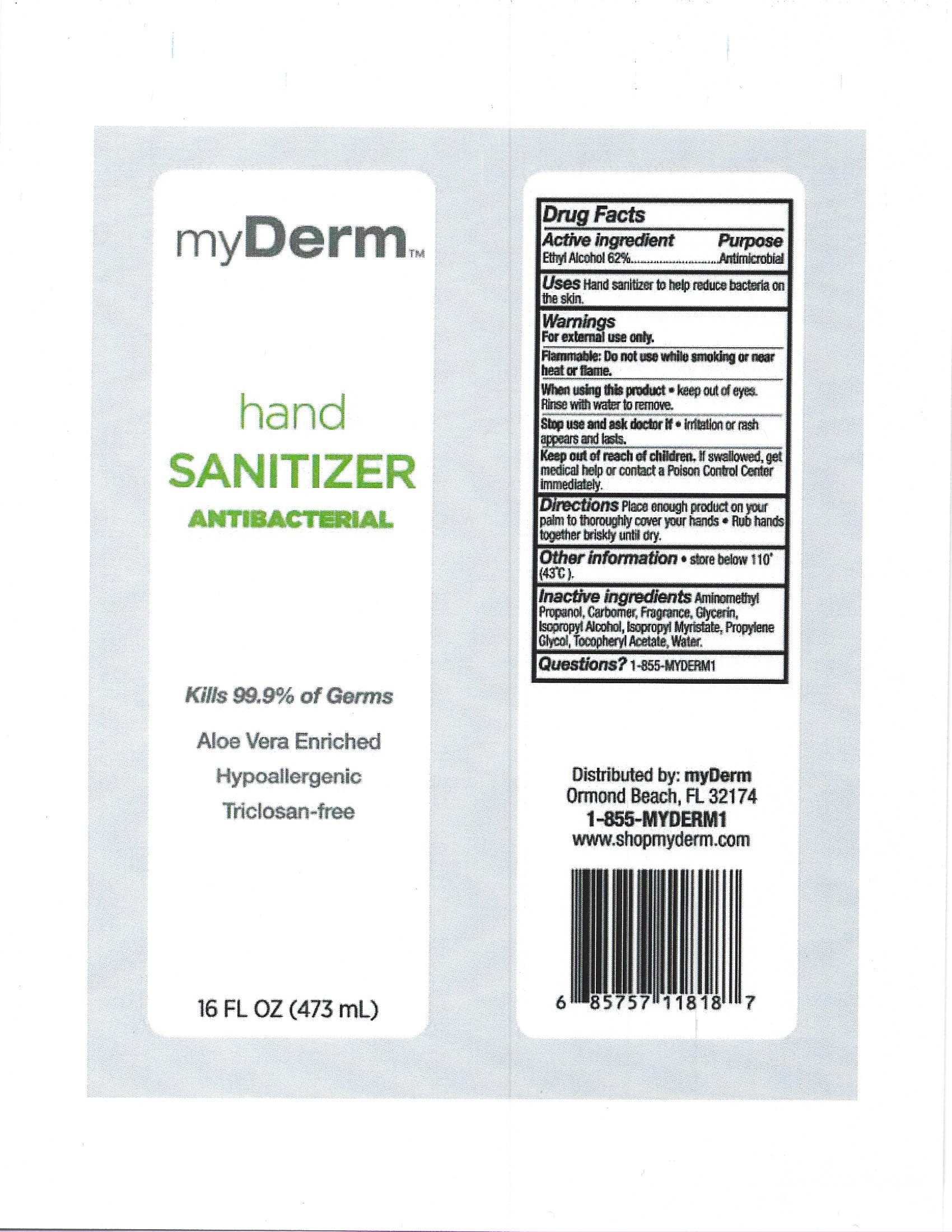MyDerm Hand Sanitizer Antimicrobial
