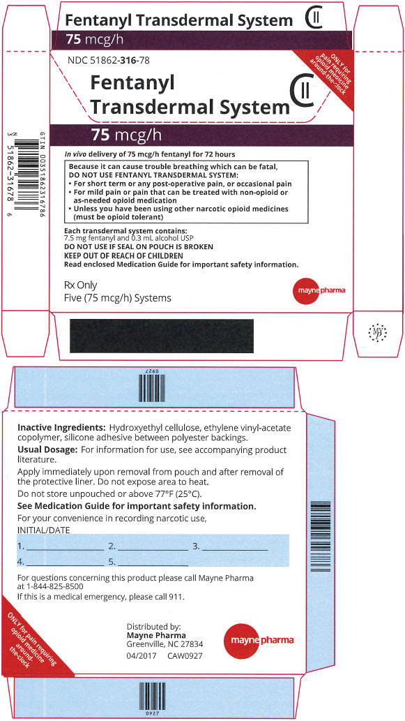 Principal Display Panel - 75 mcg Patch Pouch Carton