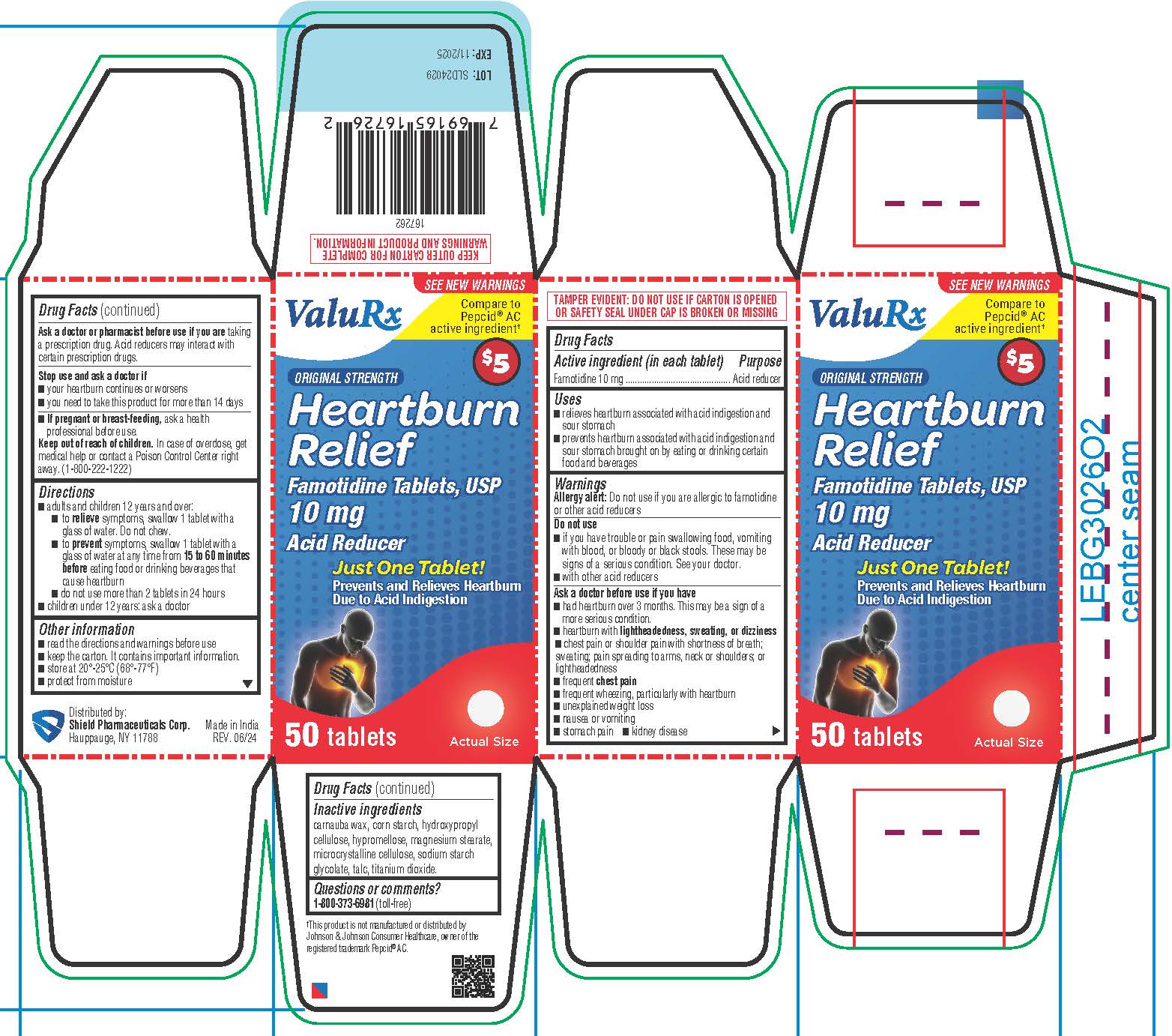 Famotidine 10 mg 50 ct Carton