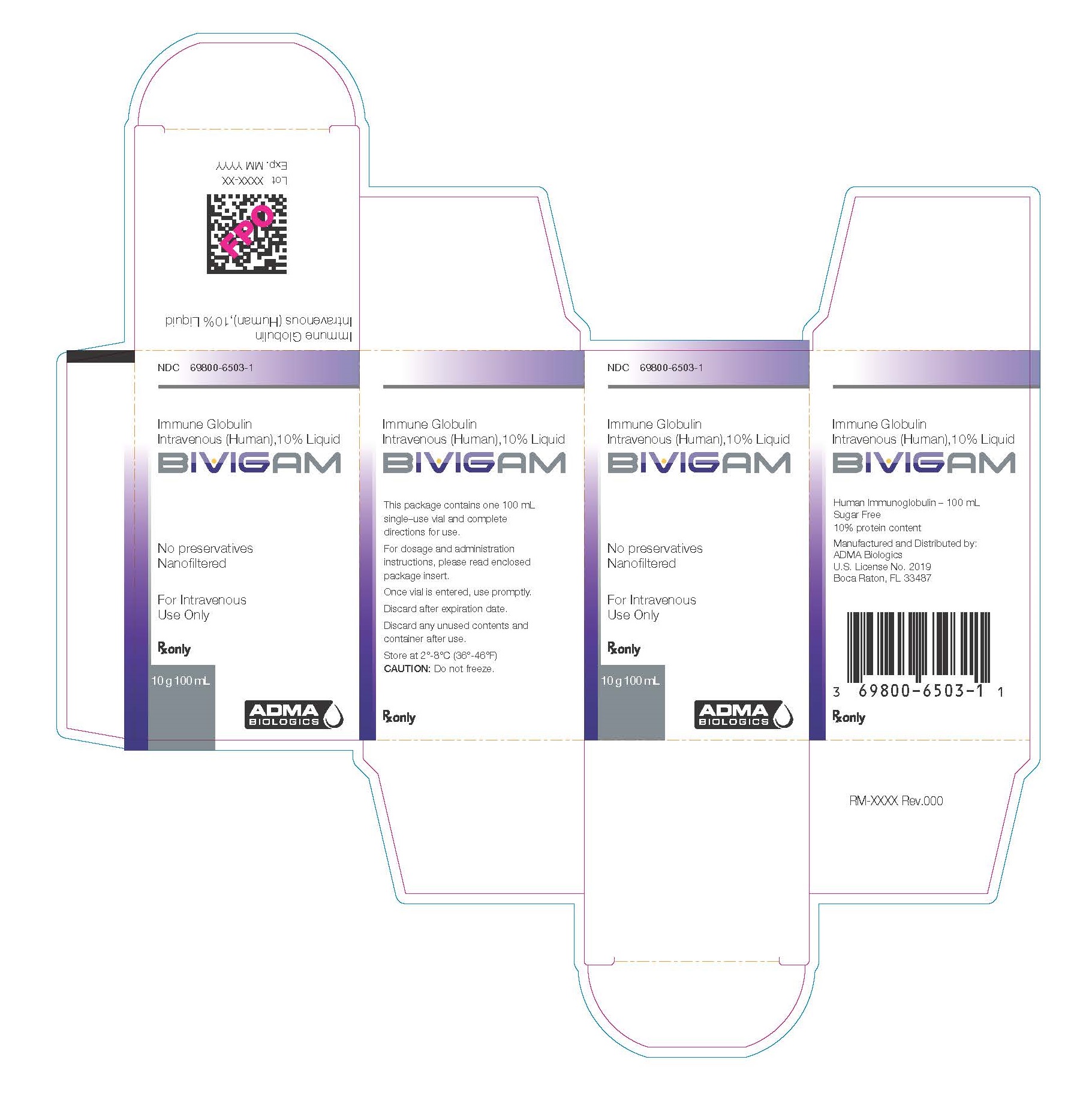 Bivigam - Liquid for Intravenous Injection - 100 mL Carton Label