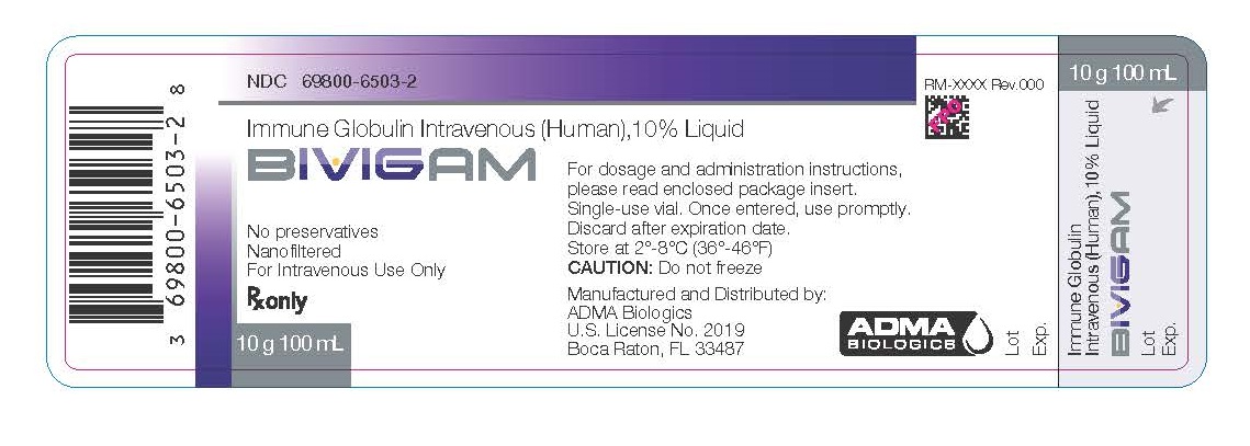 Bivigam - Liquid for Intravenous Injection - 100 mL Vial Label