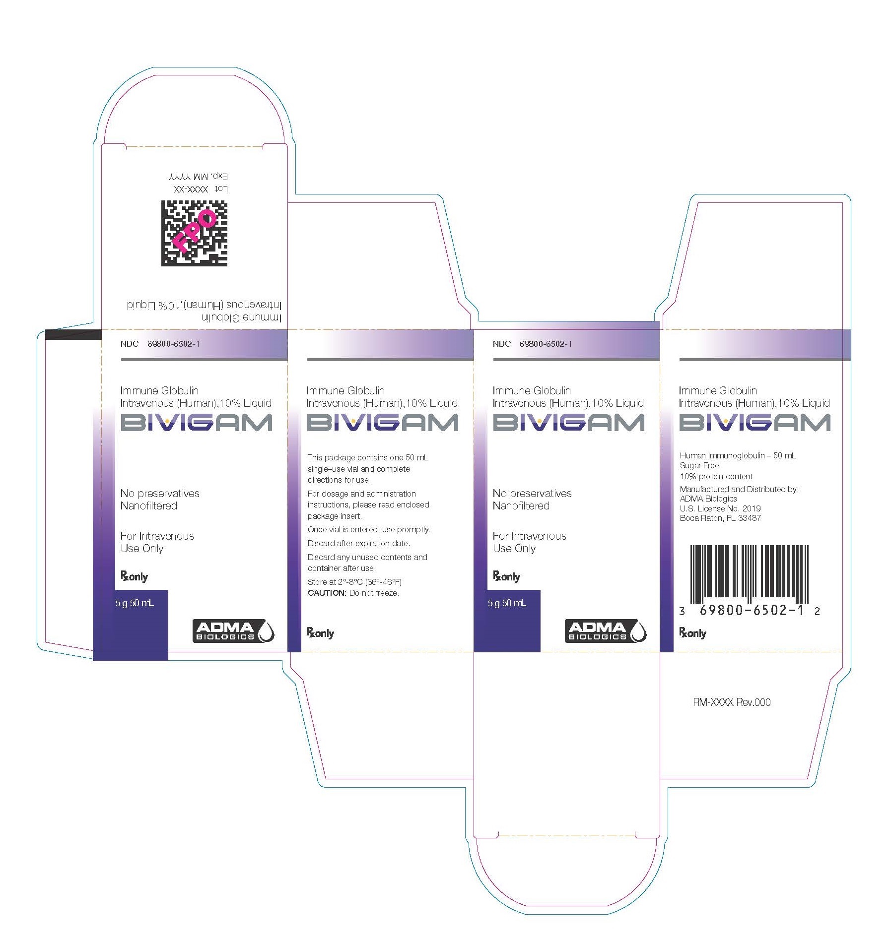 Bivigam - Liquid for Intravenous Injection - 50 mL Carton Label