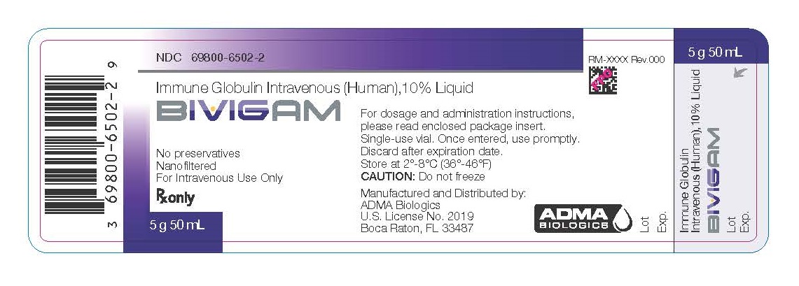 Bivigam - Liquid for Intravenous Injection - 50 mL Vial Label
