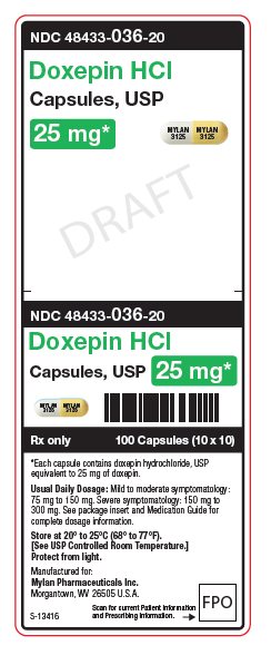 Doxepin HCl Capsules, USP 50 mg Unit Carton Label
