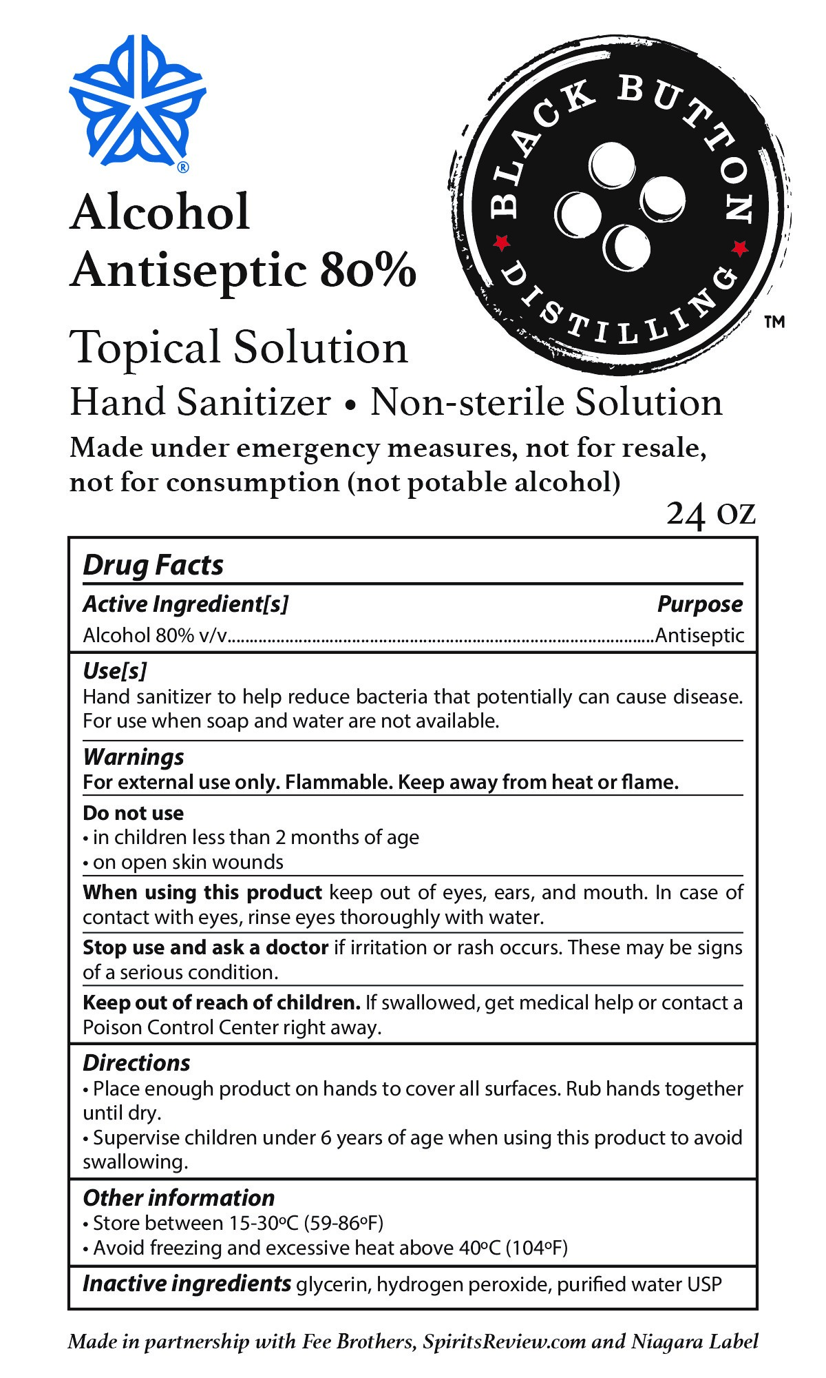 Hand Sanitizer Label for 24 oz bottle