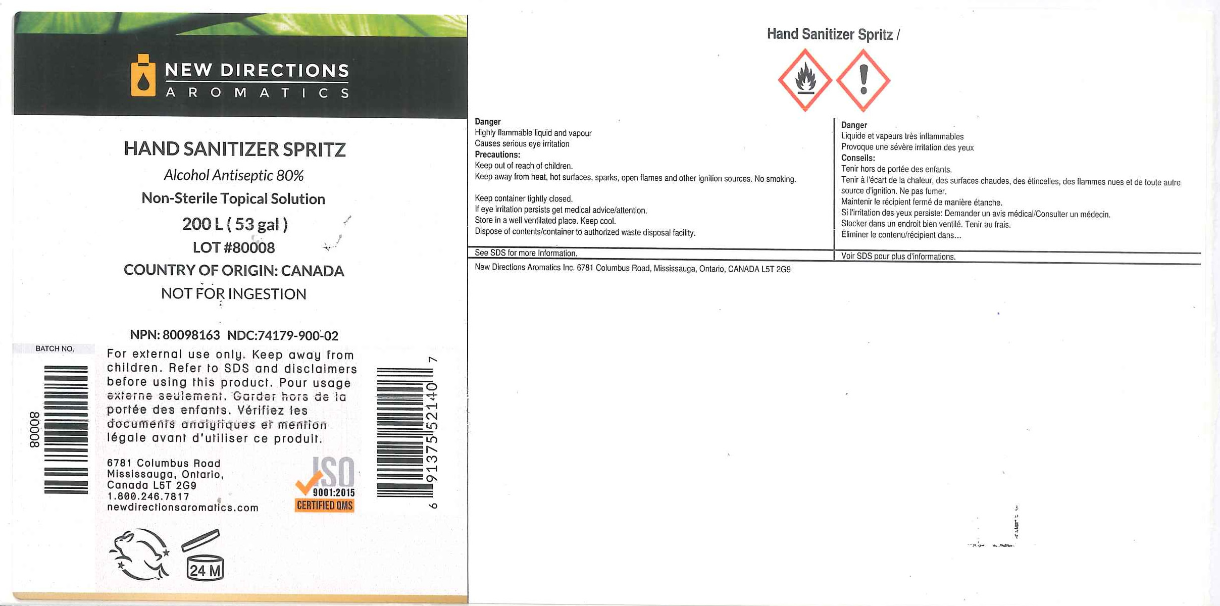 Hand Sanitizer Spritz - 200 L Label