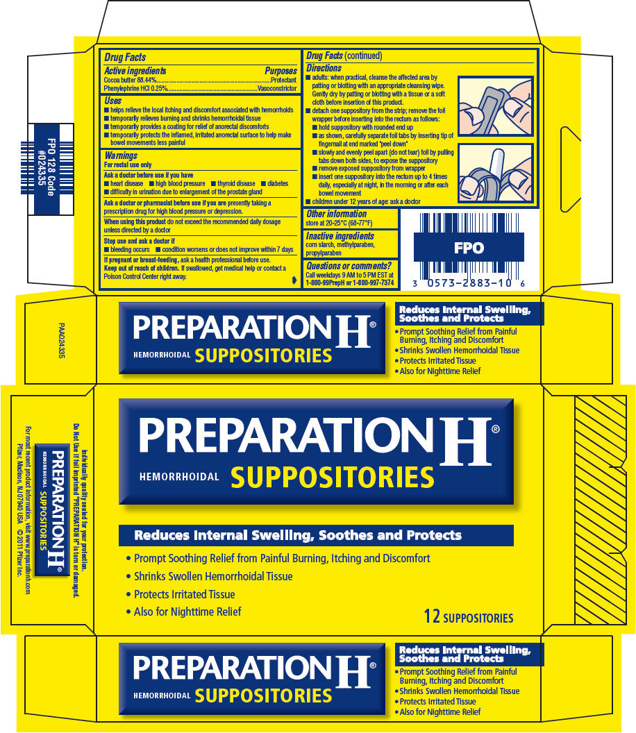 PREPARATION H cocoa butter, phenylephrine hydrochloride suppository