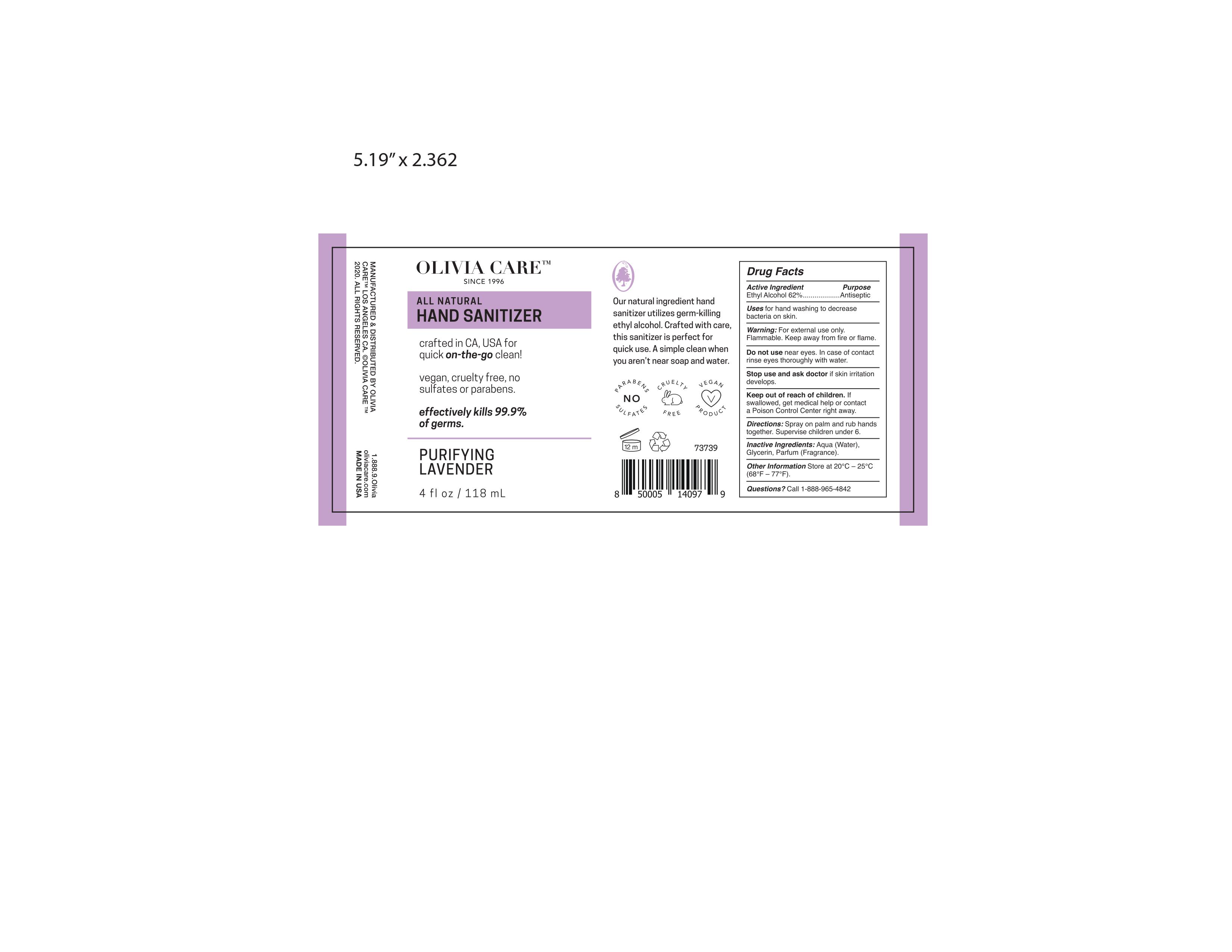 Hand sanitizer label purple 118ml