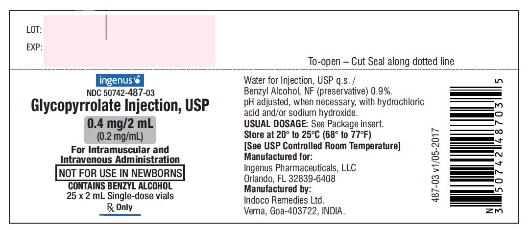 Glycopyrrolate Injection USP, 0.4 mg/ 2 mL - Carton Label