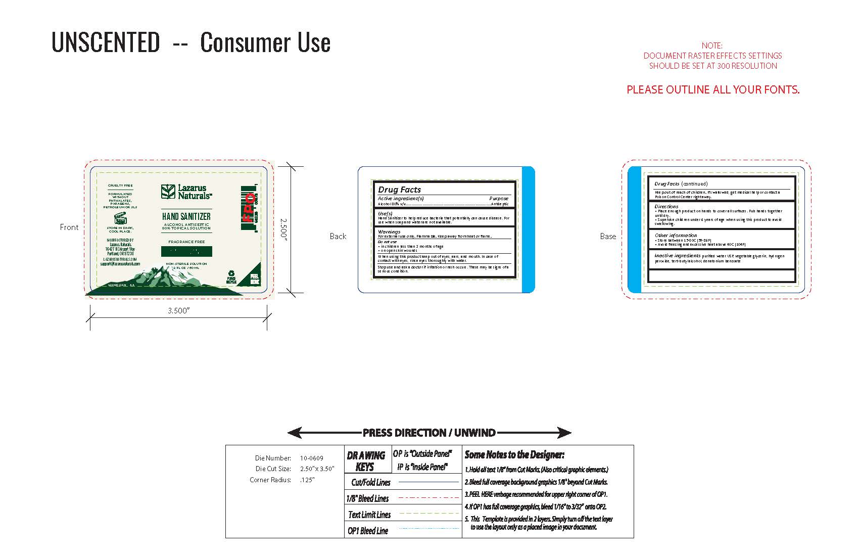 Hand Sanitizer Consumer Label