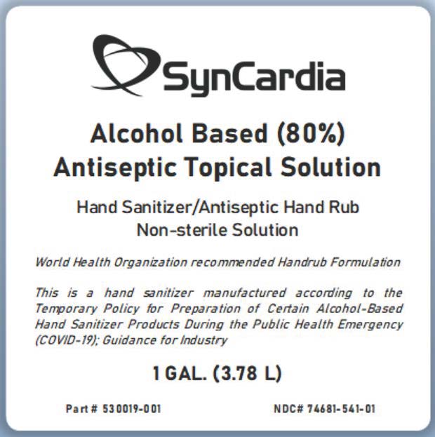 SynCardia Hand Sanitizer front Label