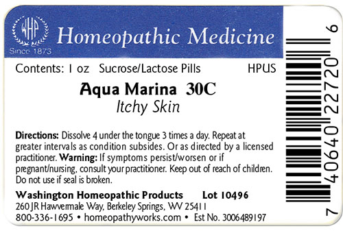 Aqua marina label example