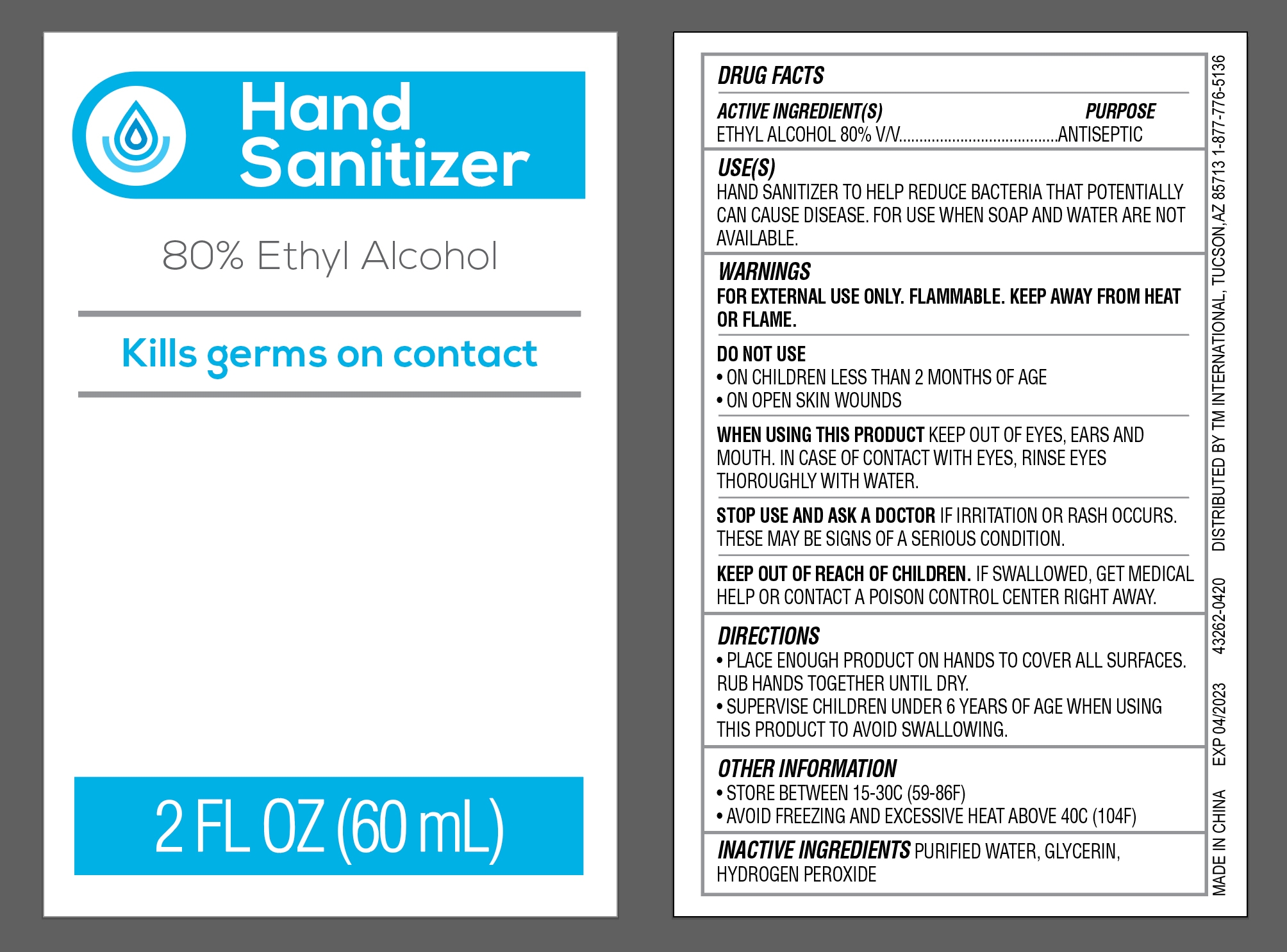 Hand Sanitizer Bottle 60ml