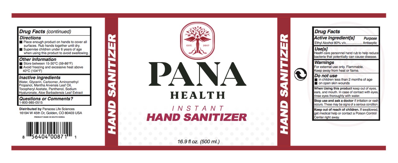 Pana Health Instant Sanitizer Label