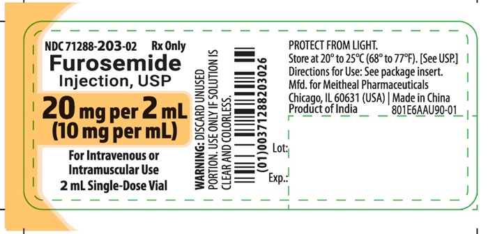 PRINCIPAL DISPLAY PANEL – Furosemide Injection, USP 20 mg per 2 mL Container Label