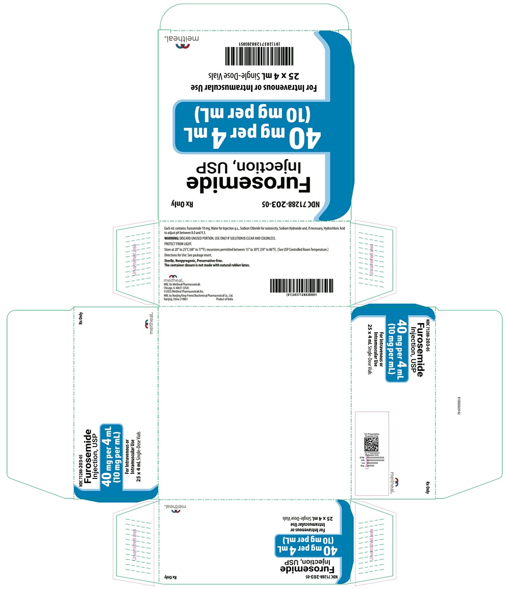 PRINCIPAL DISPLAY PANEL – Furosemide Injection, USP 40 mg per 4 mL Carton