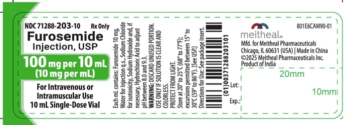 PRINCIPAL DISPLAY PANEL – Furosemide Injection, USP 100 mg per 10 mL Container Label