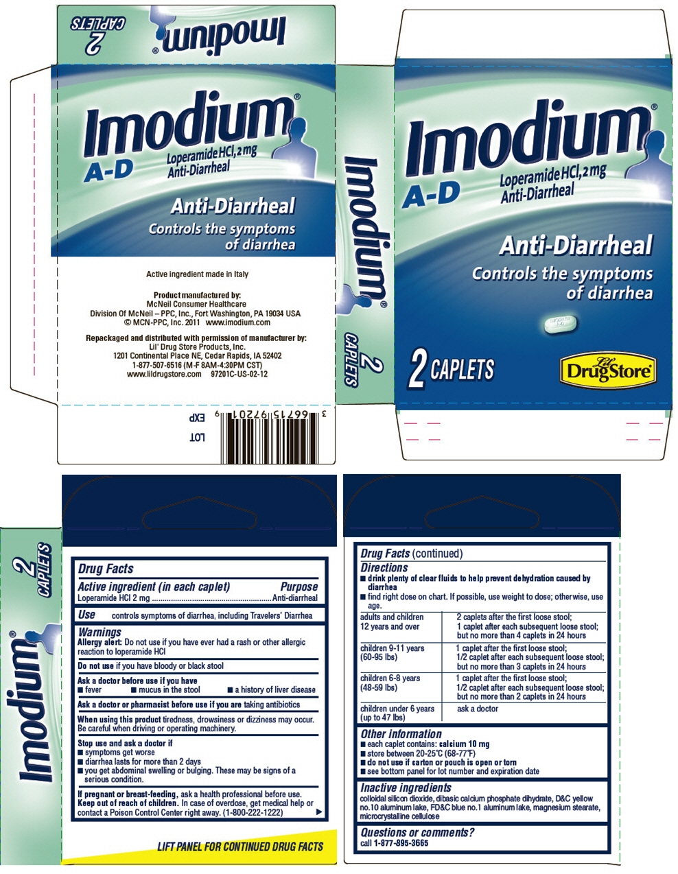 IMODIUM AD- loperamide hydrochloride tablet, coated