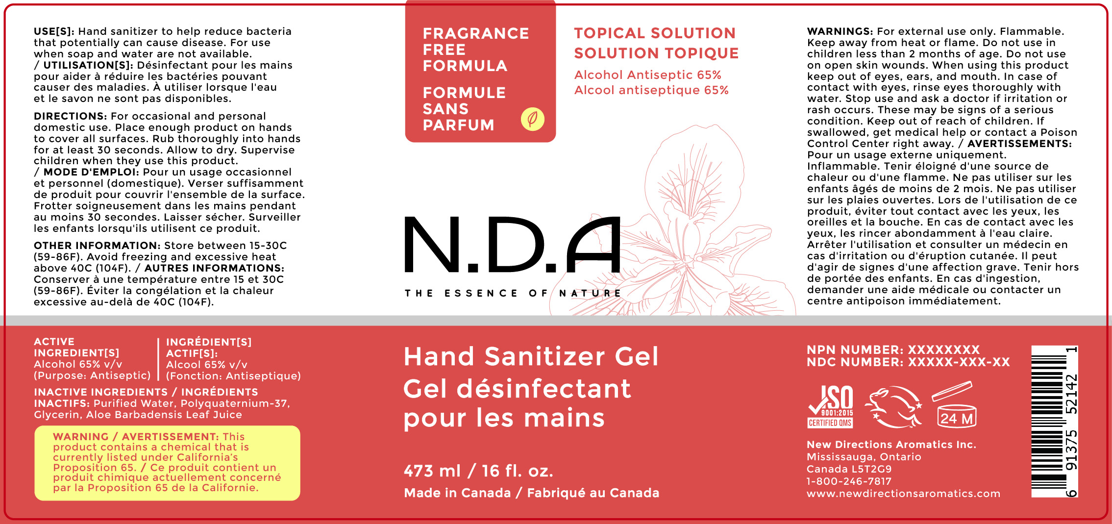 Label_Hand Sanitizer Gel 473 mL