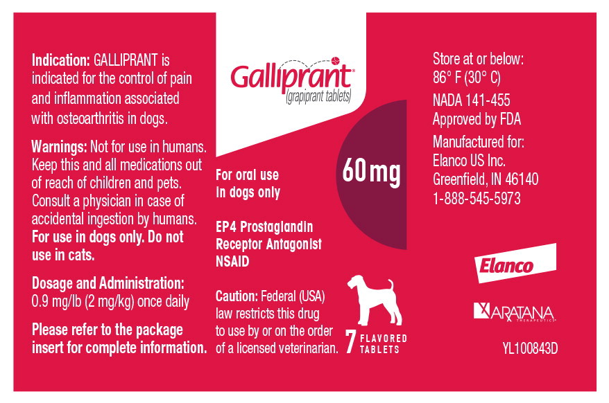 Principal Display Panel - Galliprant 60 mg 7 Tablets Bottle Label
