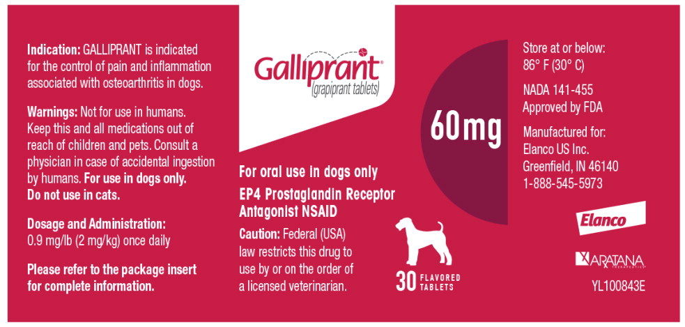 Principal Display Panel - Galliprant 60 mg 90 Tablets Bottle Label
