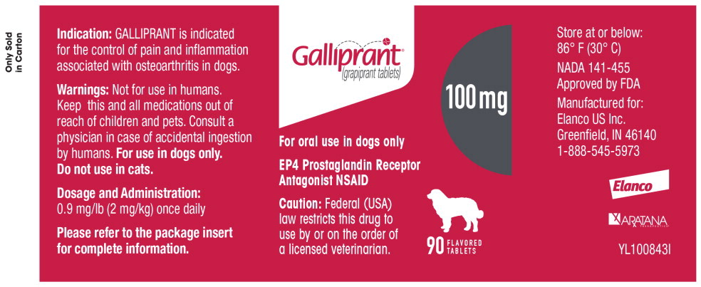 Principal Display Panel - Galliprant 100 mg 90 Tablets Bottle Label

