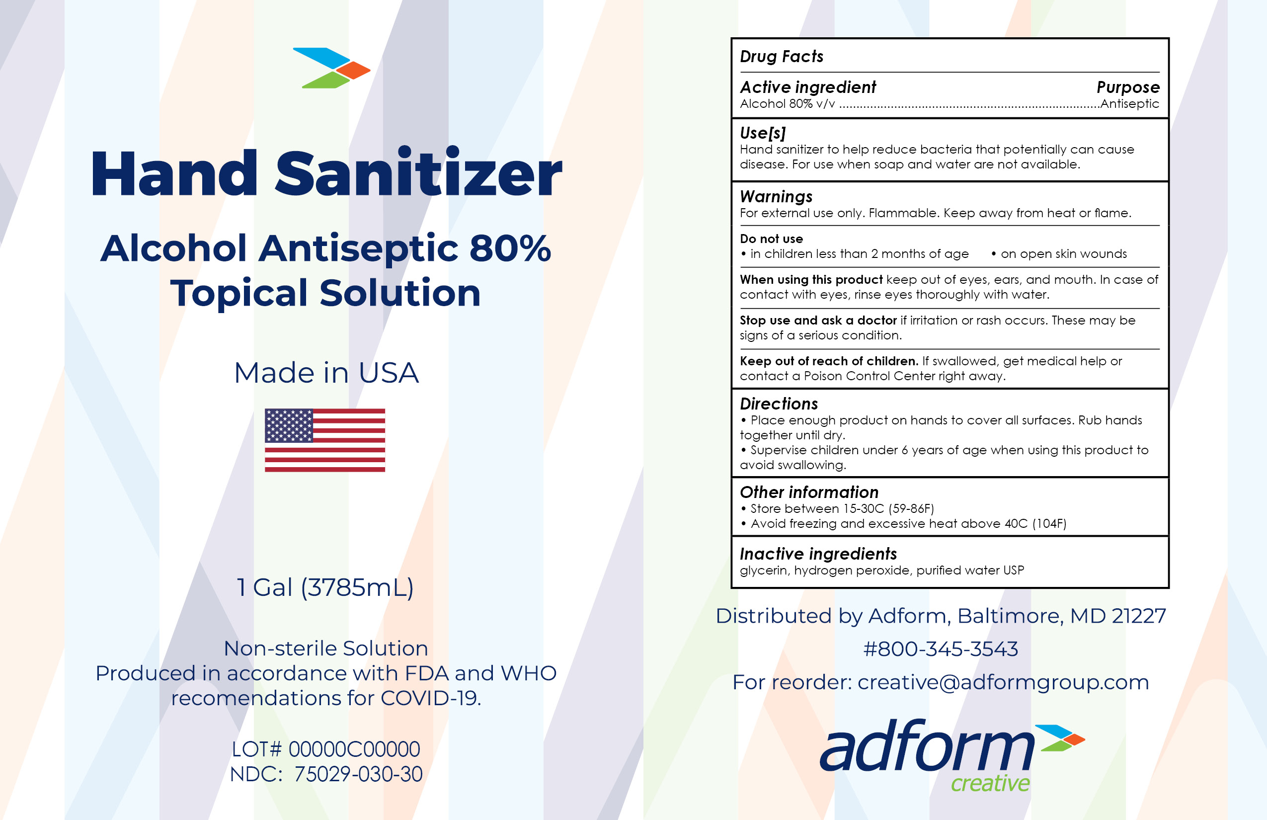 Adform - Hand Sanitizer Label
