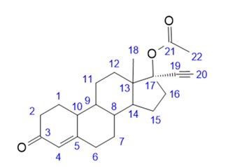 Norethindrone acetate structural formula