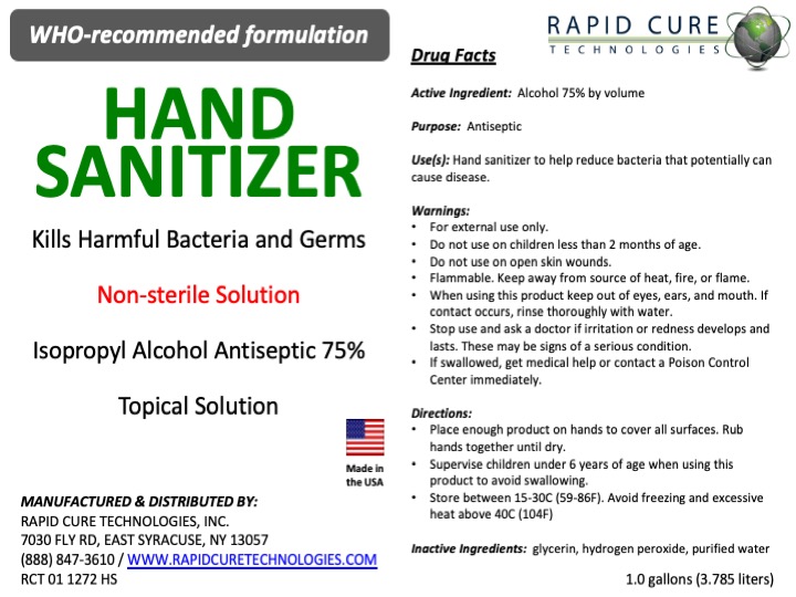 RCT 01 1272 HS WHO #2 Hand Sanitizer