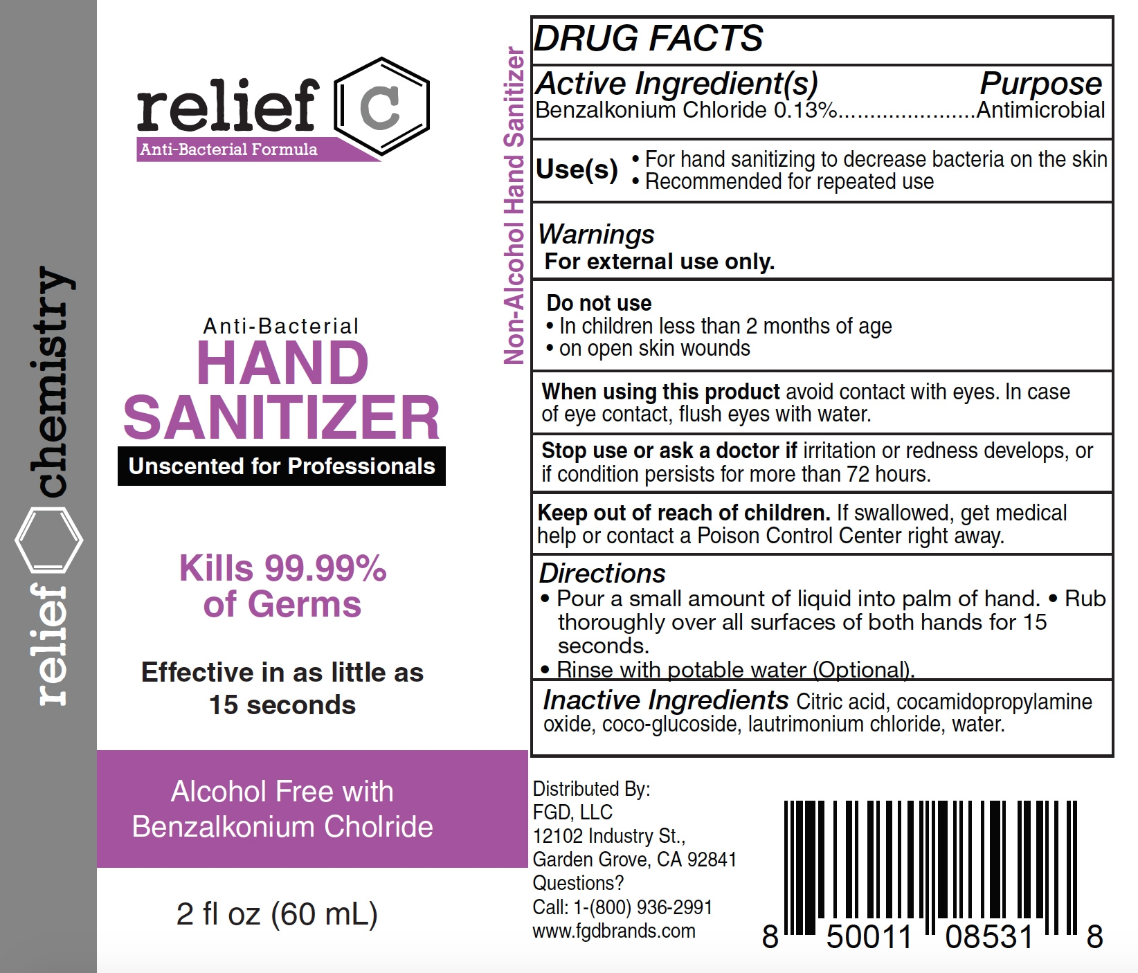 relief c hand sanitizer 60ml