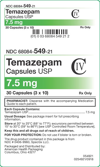 7.5 mg Temazepam Capsules Carton