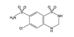 Hydrochlorothiazide Structural Formula