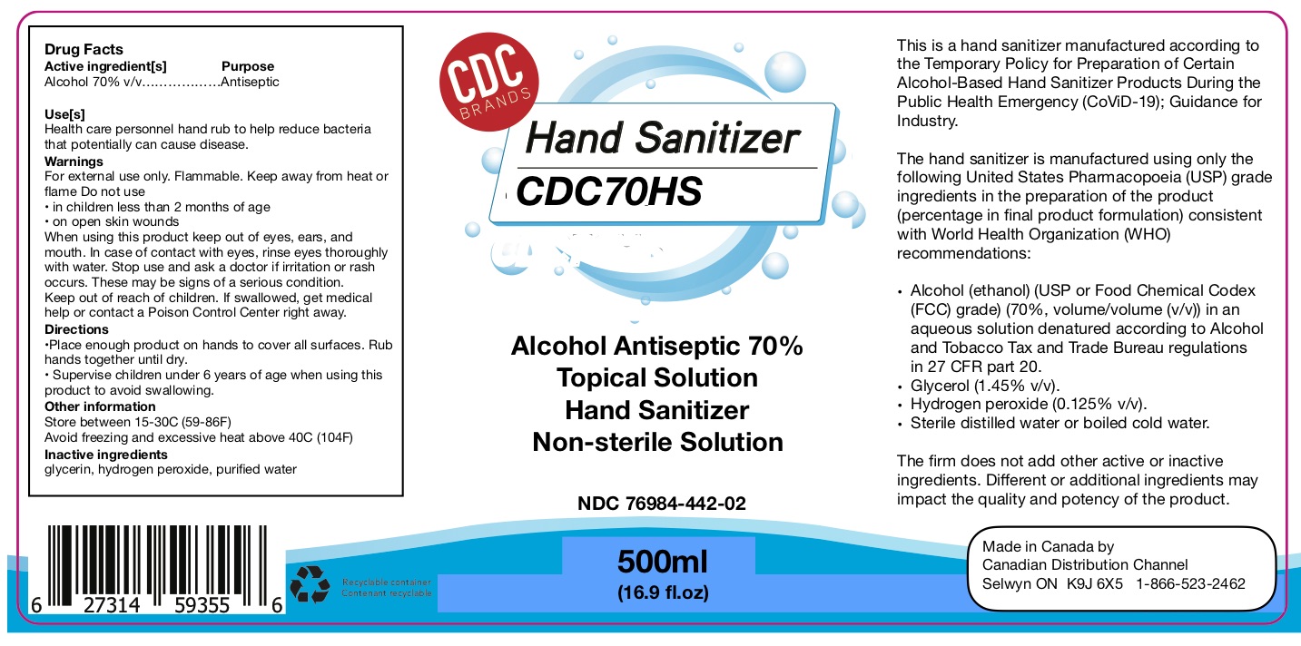 500ml CDC70HS Bottles Label