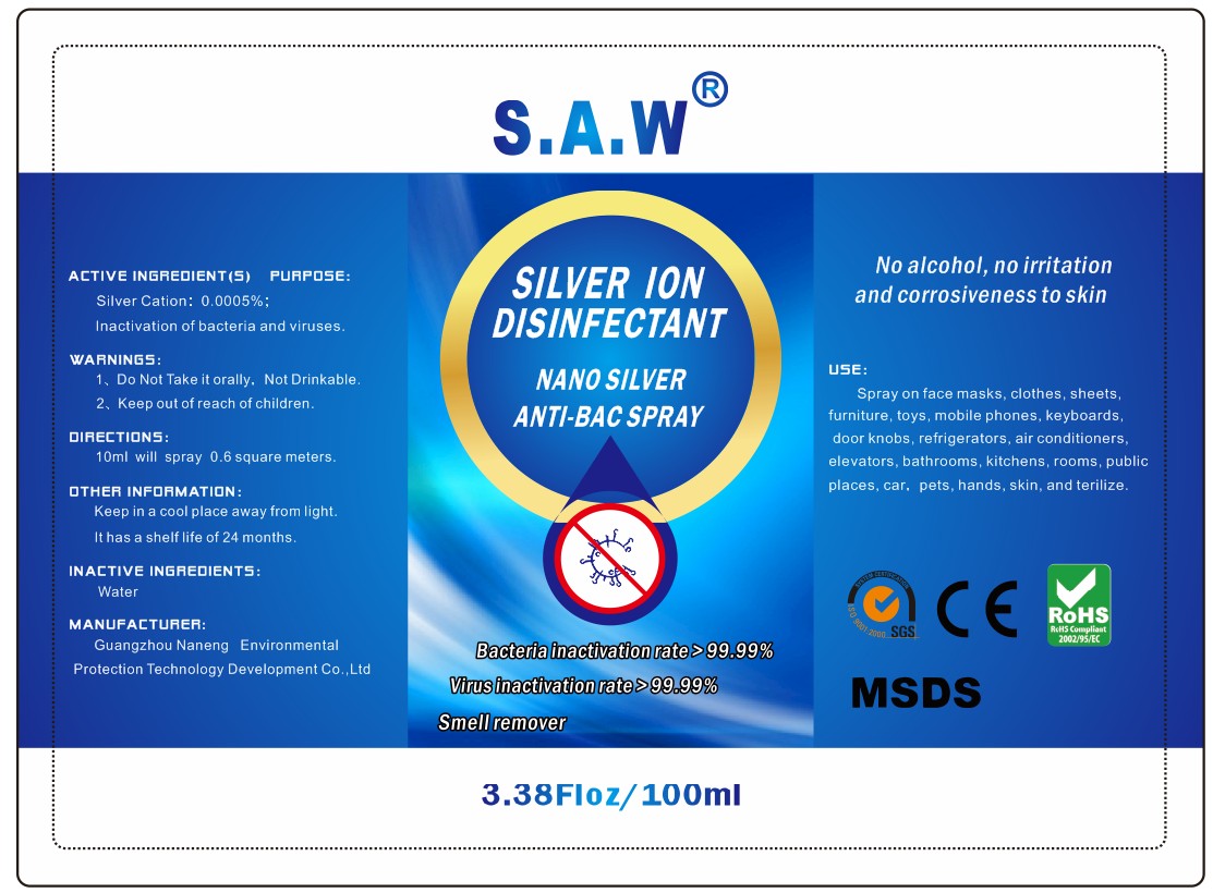 SILVER ION DISINFECTANT NANO SILVER ANTIBAC silver ion disinfectant