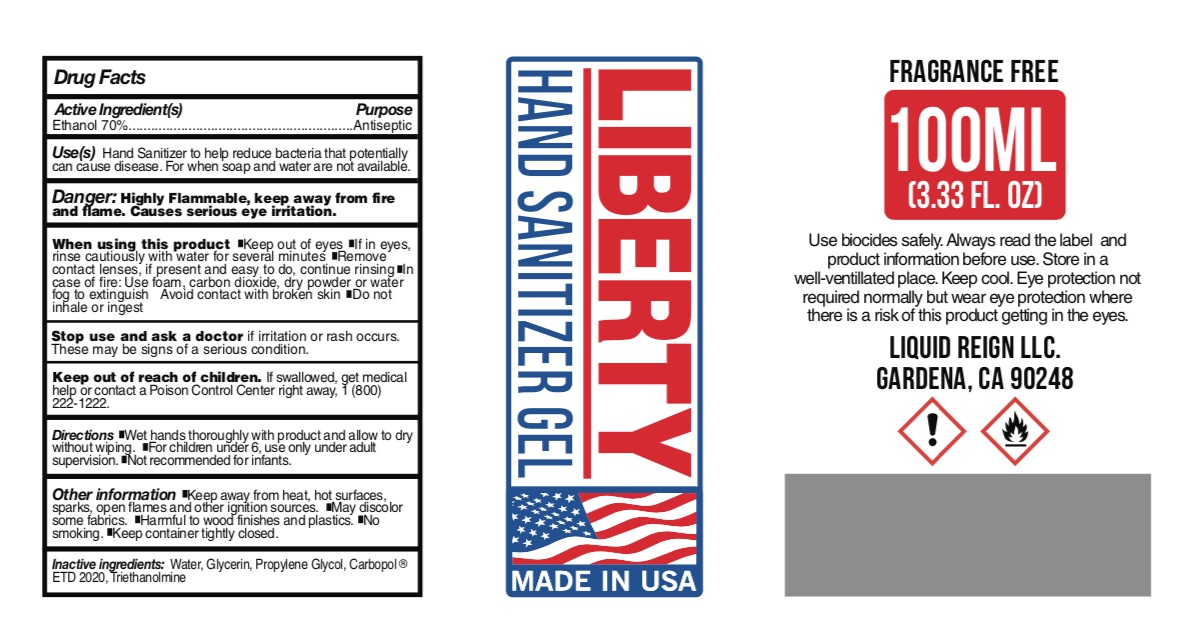 Liberty 70 Gel - 100ml Label