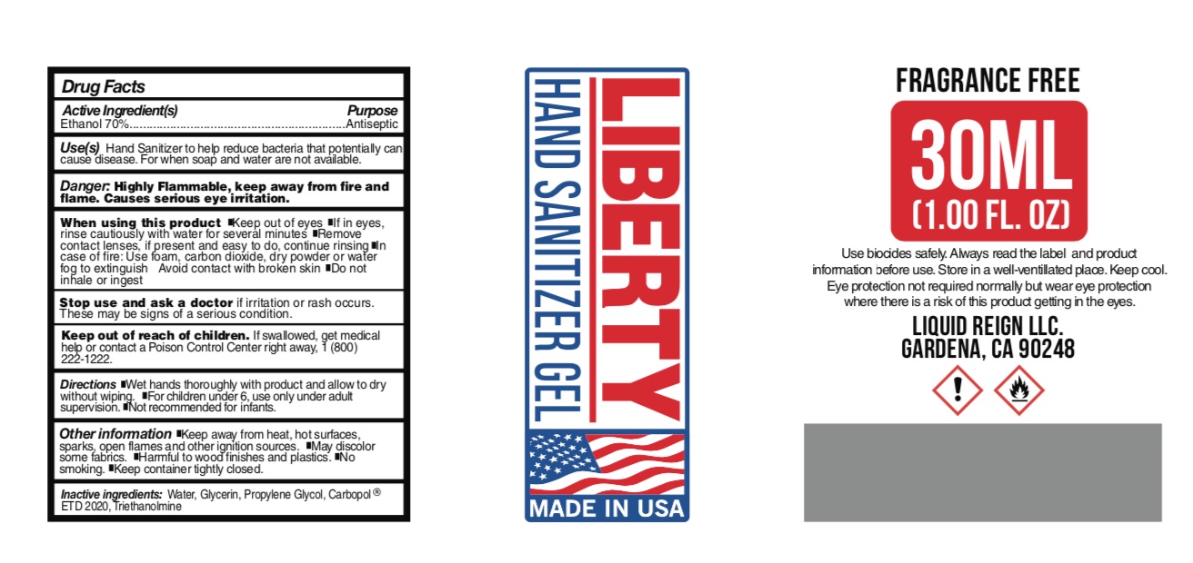 Liberty 70 Gel - 30ml Label