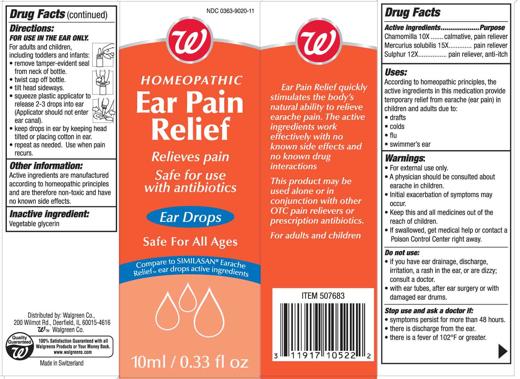 Walgreens Ear Pain Relief Box