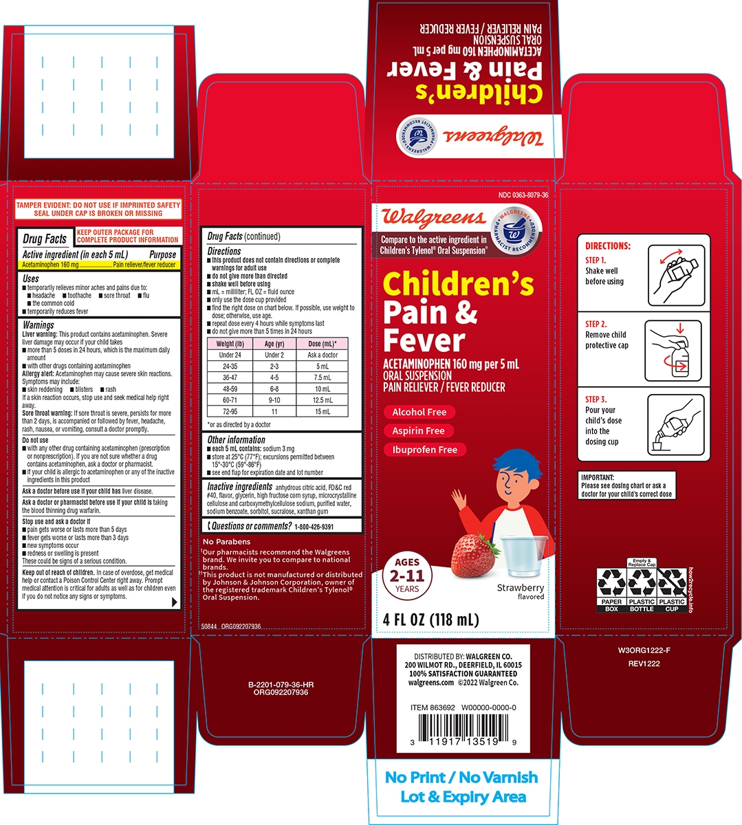 CHILDRENS PAIN AND FEVER acetaminophen suspension