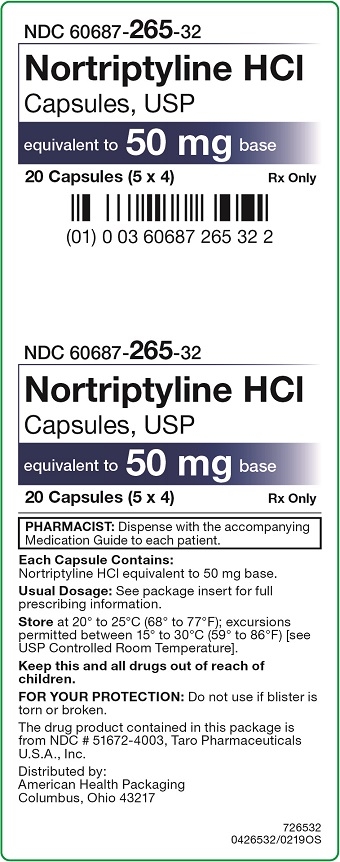 50 mg Nortriptyline HCl Capsules Carton