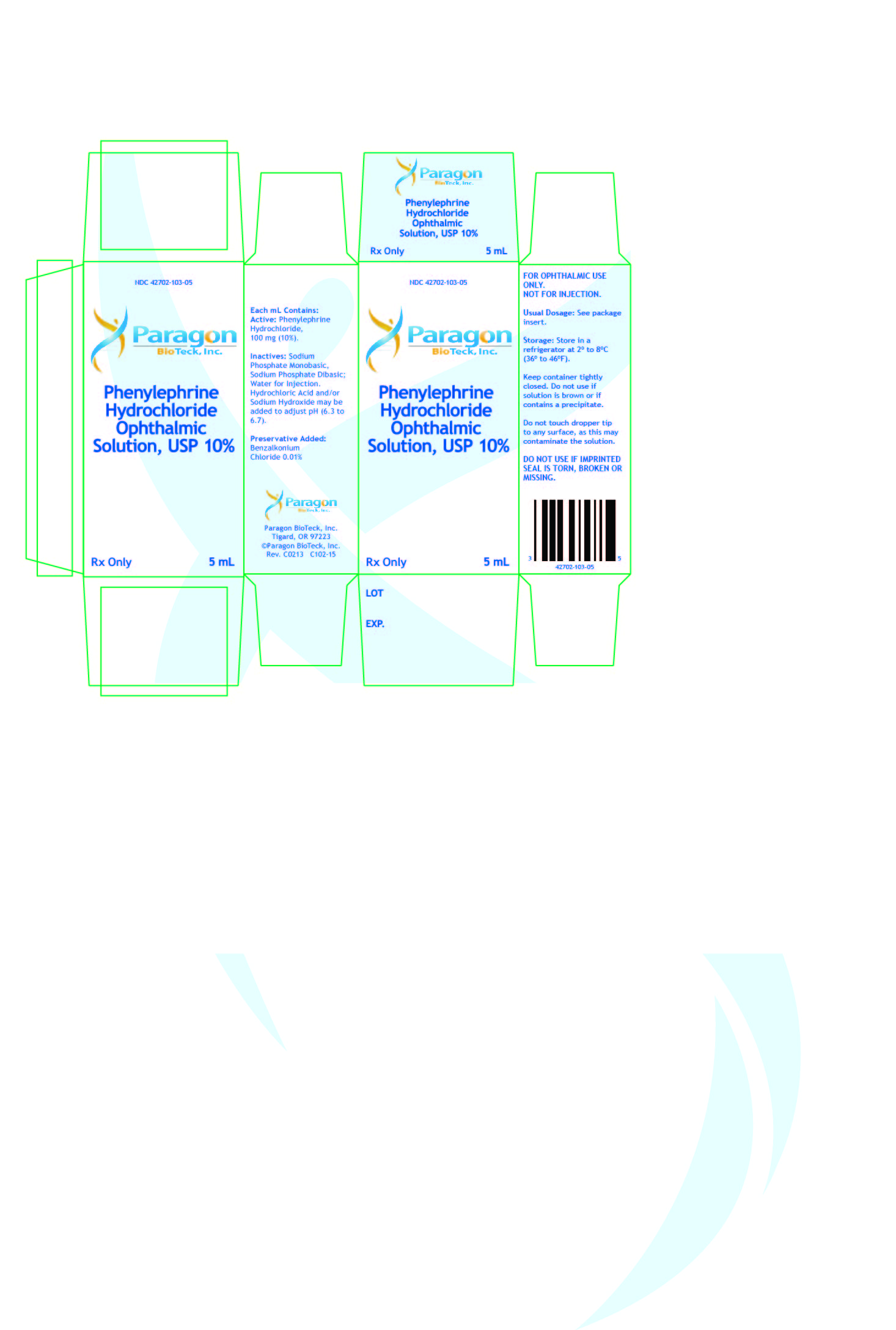 Phenylephrine Hydrochloride Ophthalmic Solution - 10% 5 mL Bottle Carton