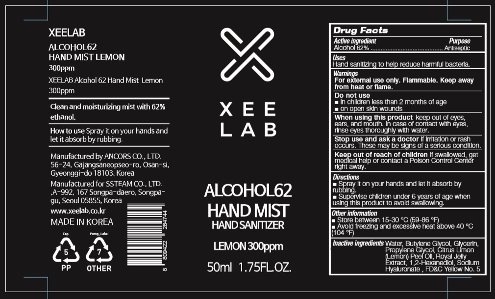 XEELAB ALCOHOL 62 HAND MIST LEMON