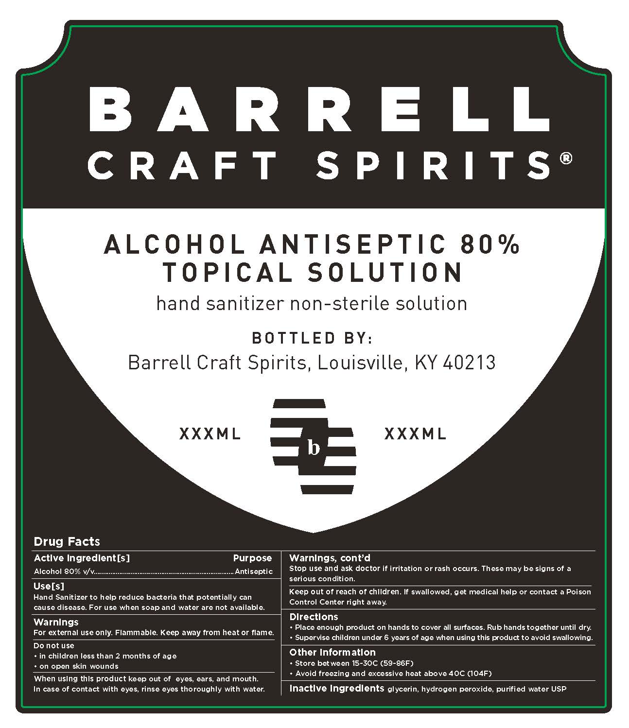 Barrell Sanitizer label